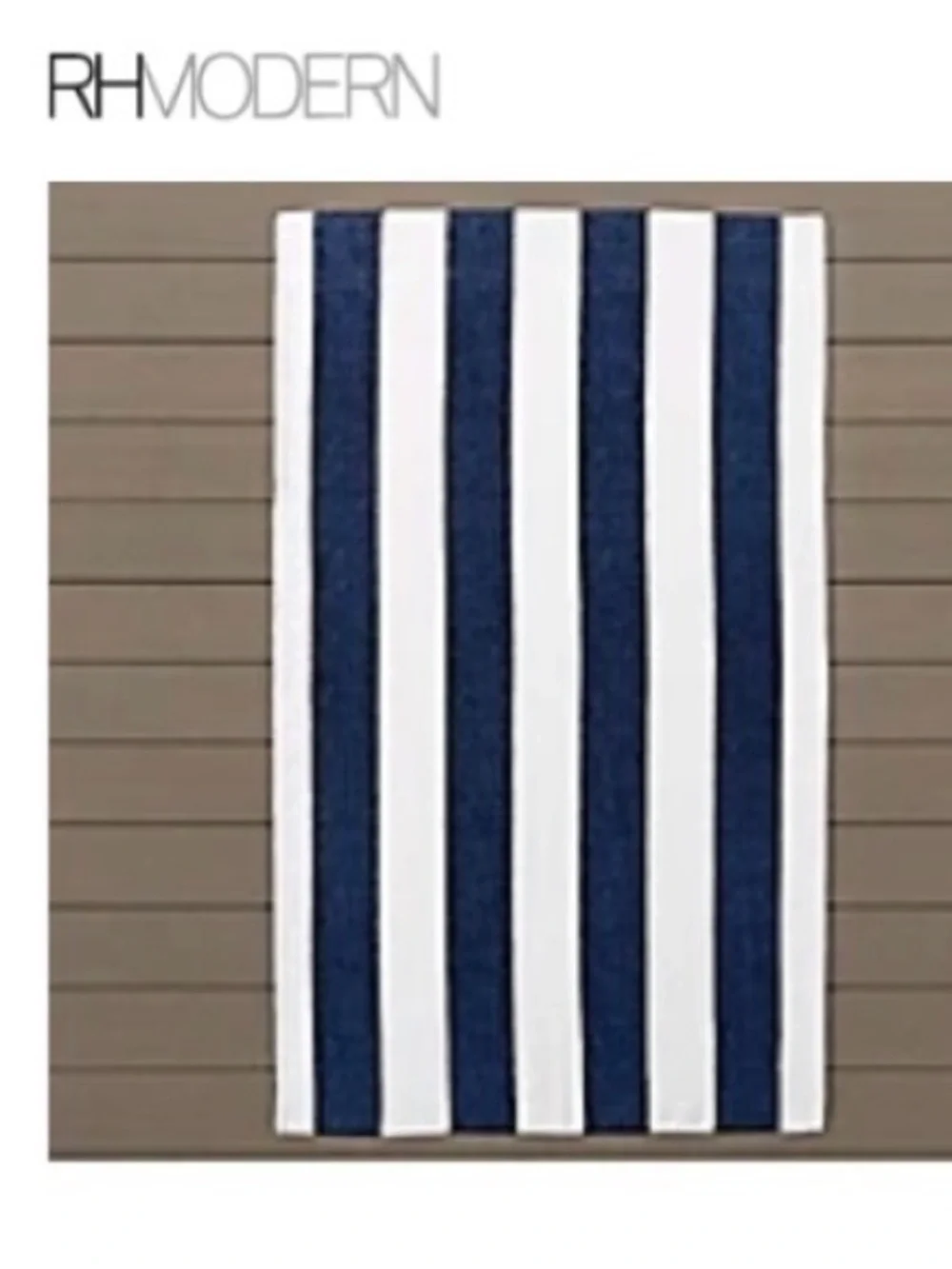 RH Navy and White Striped Beach Cabana Towels (2)